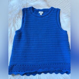 J. Crew Factory Crochet sweater-tank in Bright Grotto
